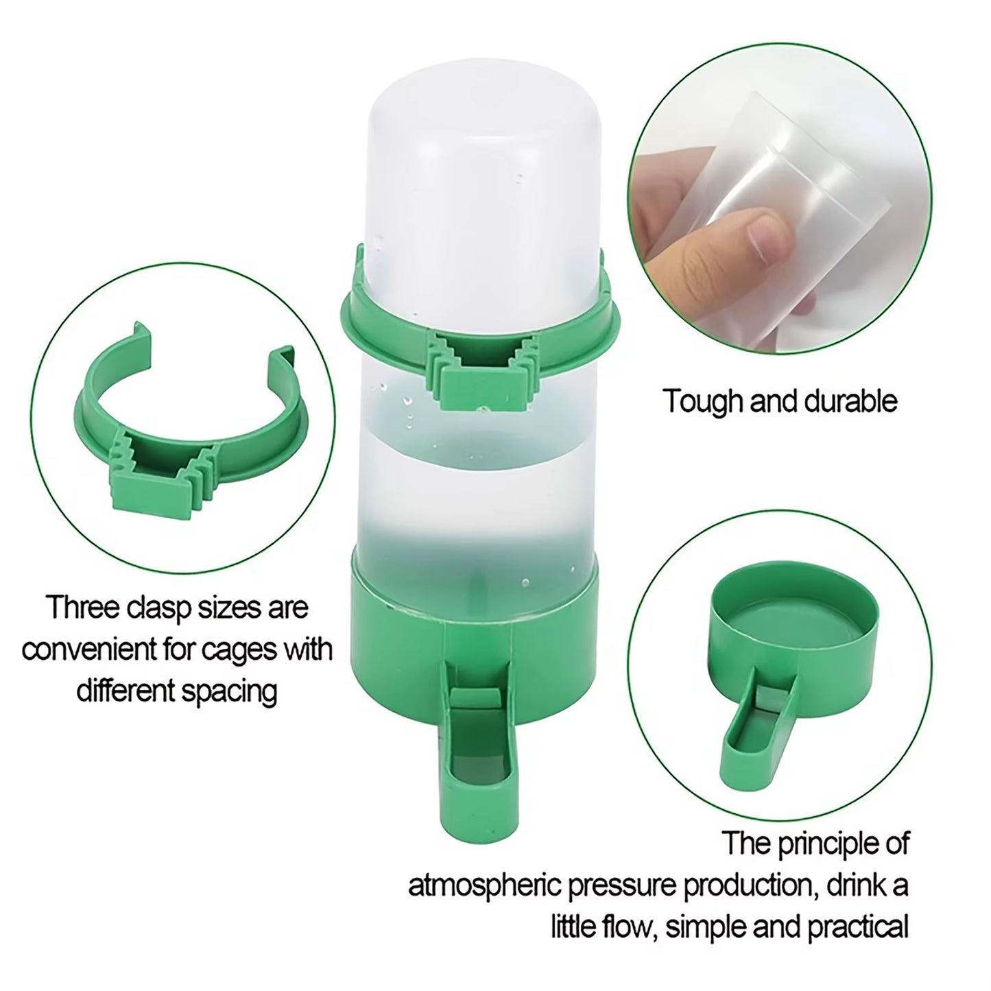 4PCS Automatic Bird Water Feeder for Cage Pet Parrot Budgie Lovebirds Cockatiel Automatic Bird Food Feeder