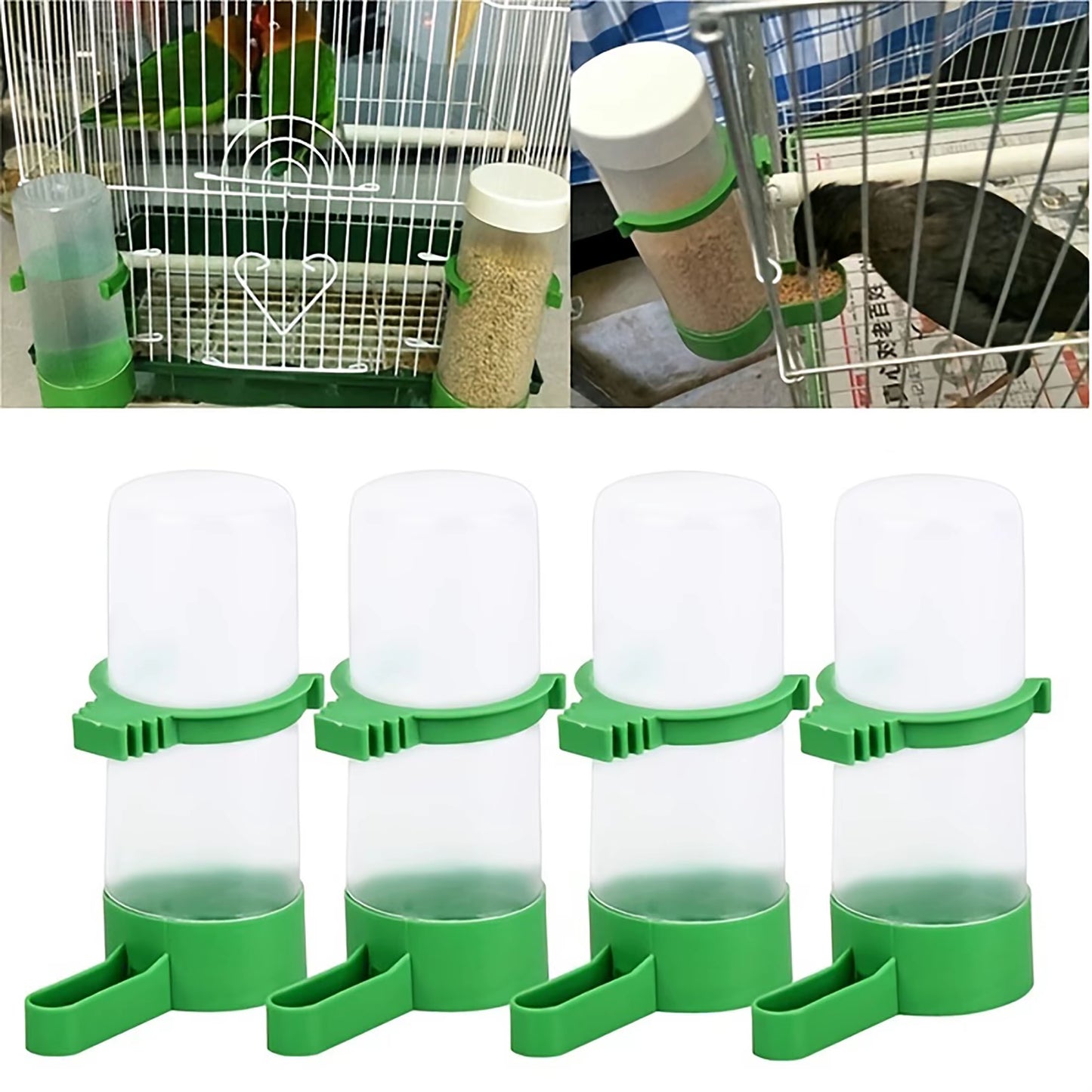 4PCS Automatic Bird Water Feeder for Cage Pet Parrot Budgie Lovebirds Cockatiel Automatic Bird Food Feeder